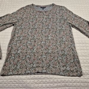 Lucky Brand Floral Knit Top - Gray and Pink